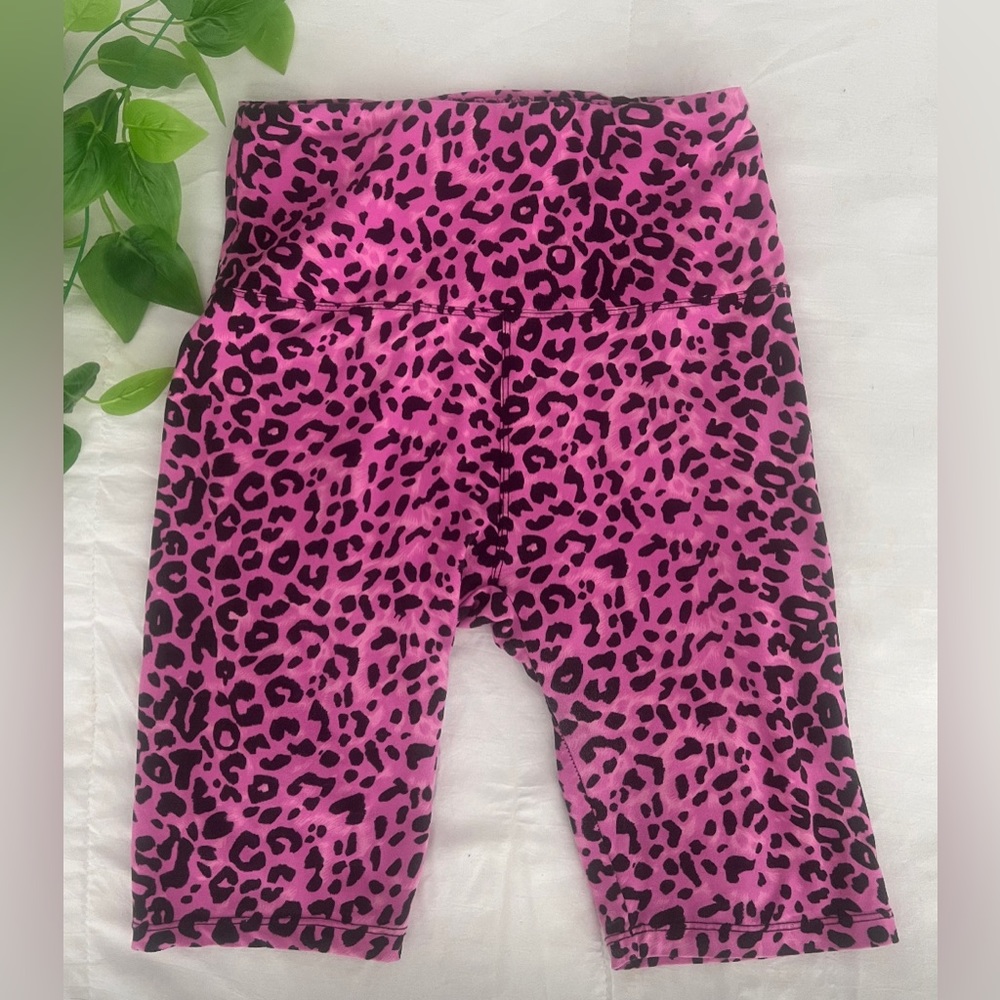 High Waist Hot Pink/Black Biker Shorts